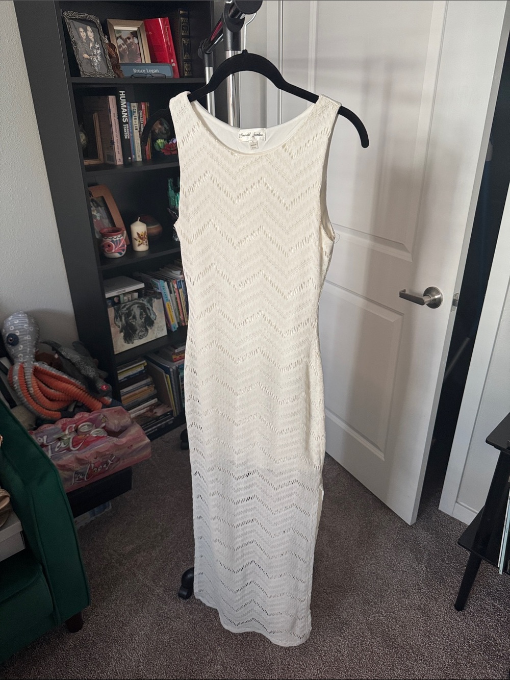 Emerald Sundae White Crochet Maxi Dress